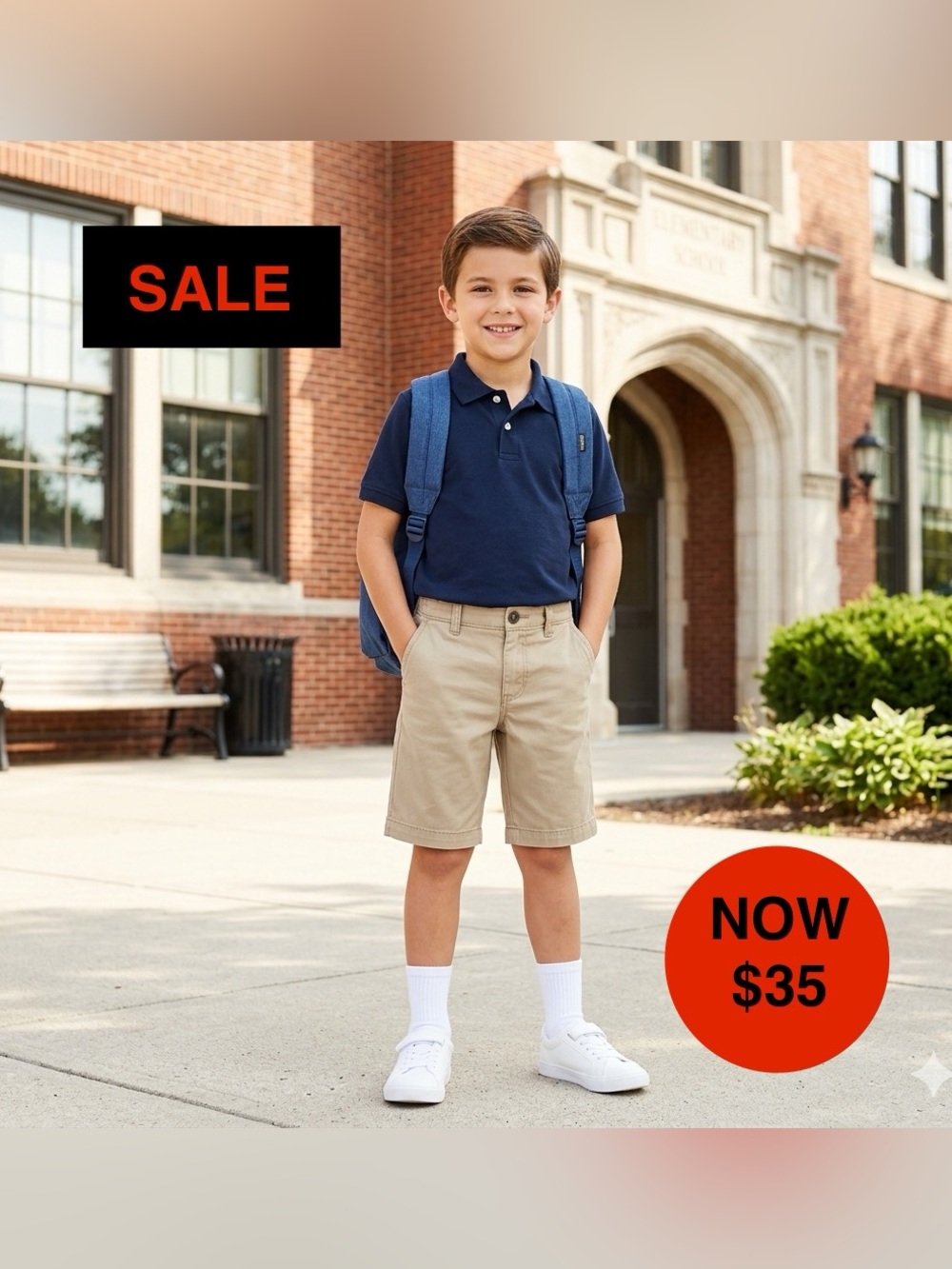 OshKosh B’gosh Boys Khaki Chino Shorts - Size 7- GUC